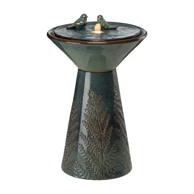 Glitzhome 27.5" Turquoise Ceramic Outdoor Fountains