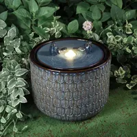 Glitzhome """14.75""""H Turquoise Ceramic""" Outdoor Fountains