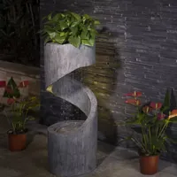 Glitzhome """31.25""""H Polyresin Curving""" Outdoor Fountains