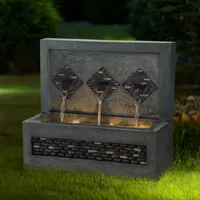 Glitzhome """30""""L Faux Concrete Polyresin""" Outdoor Fountains