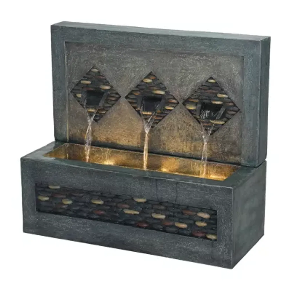 Glitzhome """30""""L Faux Concrete Polyresin""" Outdoor Fountains