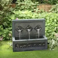 Glitzhome """30""""L Faux Concrete Polyresin""" Outdoor Fountains