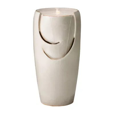 Glitzhome """29.25""""H Sand Beige Ceramic Pot""" Outdoor Fountains