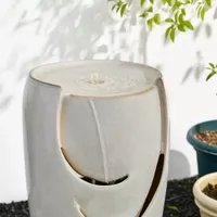 Glitzhome """29.25""""H Sand Beige Ceramic Pot""" Outdoor Fountains