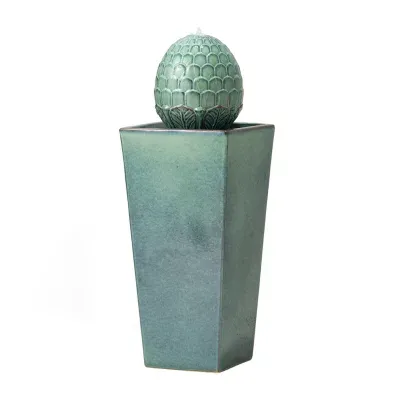 Glitzhome 35.75" Turquoise Ceramic Outdoor Fountains