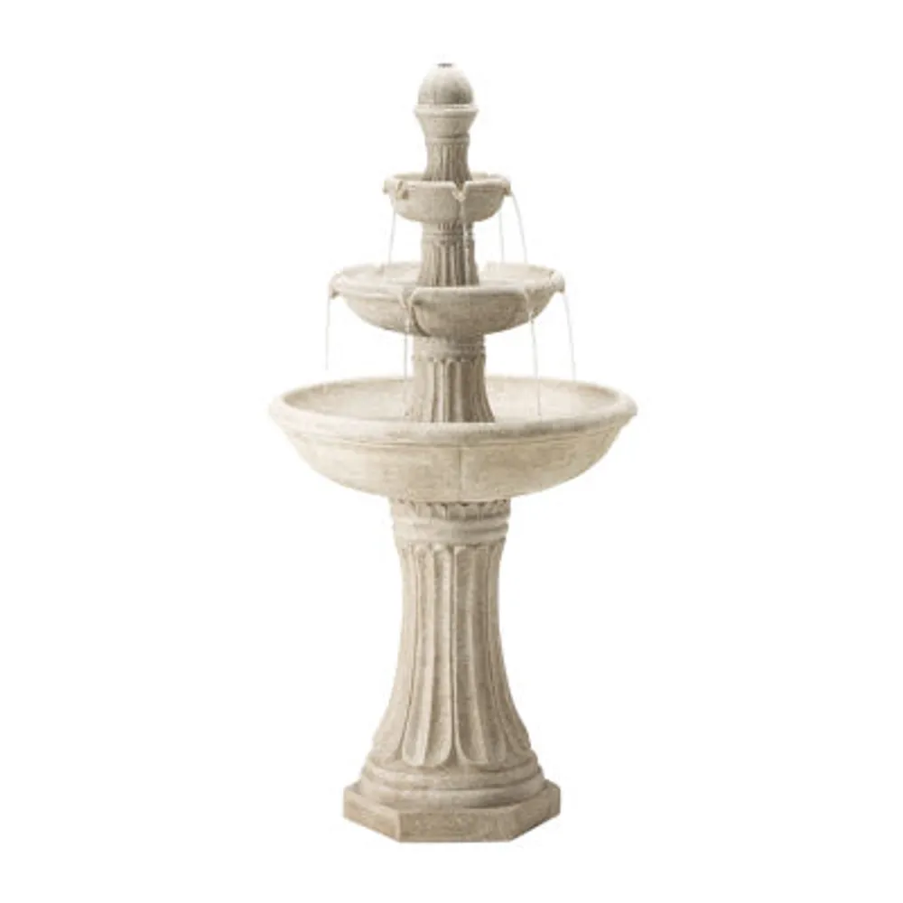 Glitzhome 45.25'H Terrazzo Resin 3-Tier Outdoor Fountains