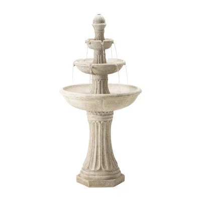 Glitzhome 45.25'H Terrazzo Resin 3-Tier Outdoor Fountains