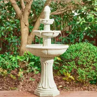 Glitzhome 45.25'H Terrazzo Resin 3-Tier Outdoor Fountains