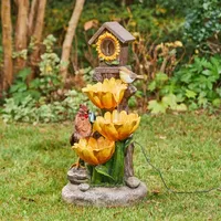 Glitzhome 28.5'H Birdhouse Resin Outdoor Fountain