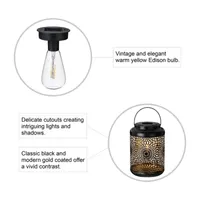 Glitzhome 8.75" Cutout Solar Powered Lanterns