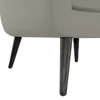 Kingston Mid-Century Modern Accent Armchair Linen with Legs an Espresso Finish