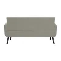 Kingston Mid-Century Modern Sofa in Linen with Legs in an Espresso Finish