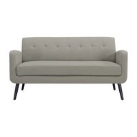 Kingston Mid-Century Modern Sofa in Linen with Legs in an Espresso Finish