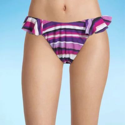 Mynah Womens Striped Hipster Bikini Swimsuit Bottom