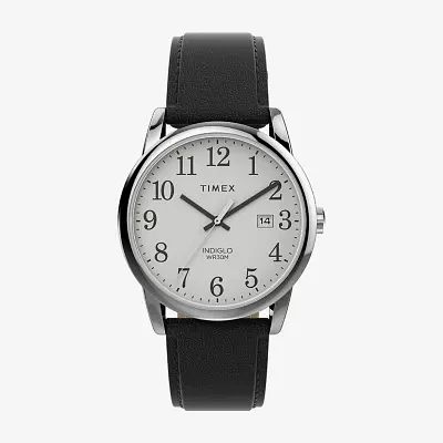 Timex Easy Reader Mens Black Leather Strap Watch Tw2v68800jt