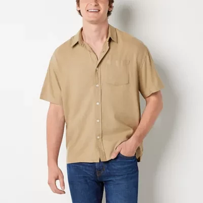 Arizona Mens Short Sleeve Button-Down Shirt