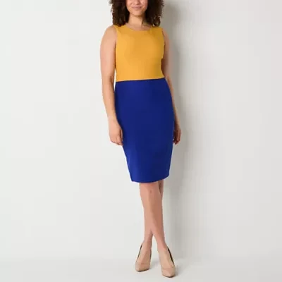 Evan Picone Womens Sleeveless Sheath Dress