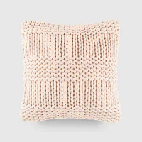 Casual Comfort Chunky Knit Acrylic Square Throw Pillow