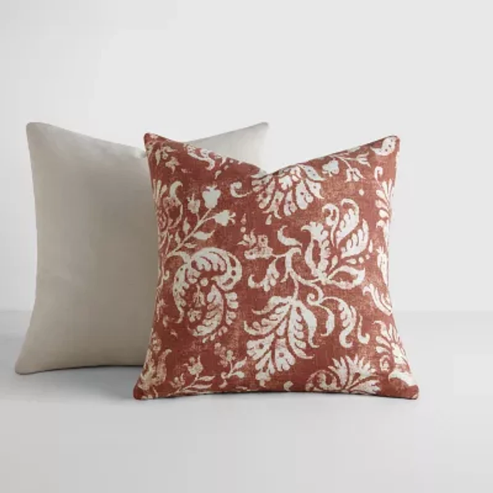 Casual Comfort Distressed Floral 2pk 2-pc. Square Throw Pillows