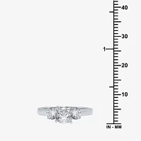 Love Lives Forever (H-I / Si1-Si2) Womens 1 1/2 CT. T.W. Lab Grown White Diamond 10K Gold Round 3-Stone Engagement Ring