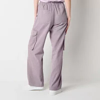 Arizona Airy Drape Womens Mid Rise Wide Leg Cargo Pant-Juniors