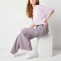 Arizona Airy Drape Womens Mid Rise Wide Leg Cargo Pant-Juniors