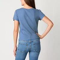 a.n.a Womens Short Sleeve Henley Shirt