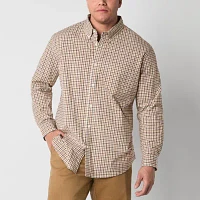 St. John's Bay Big and Tall Mens Classic Fit Long Sleeve Plaid Button-Down Shirt