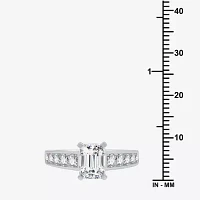 (H-I / I1) Womens 2 3/4 CT. T.W. Lab Grown White Diamond 10K Gold Side Stone Engagement Ring