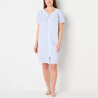 Adonna Womens Short Sleeve Knee Length Robe