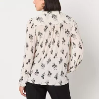 52seven Womens Y Neck Long Sleeve Blouse