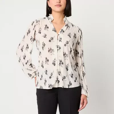52seven Womens Y Neck Long Sleeve Blouse
