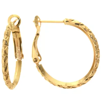 24K Gold Over Brass Hoop Earrings