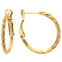 Silver Reflections 24K Gold Over Brass Hoop Earrings