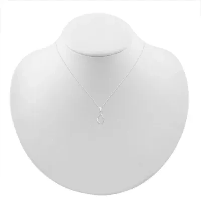 Womens Diamond Accent Mined White Diamond 10K Gold Wishbone Pendant Necklace