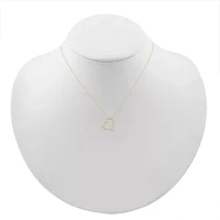 Womens CT. T.W. Natural White Diamond 10K Gold Heart Pendant Necklace