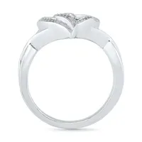 Womens Diamond Accent Natural Sterling Silver Heart Cocktail Ring