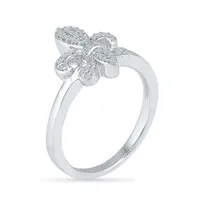 Womens 1/ CT. T.W. Natural White Diamond Sterling Silver Cocktail Ring