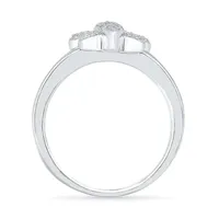 Womens 1/6 CT. T.W. Natural White Diamond Sterling Silver Cocktail Ring