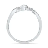 Womens Diamond Accent Natural White Sterling Silver Cocktail Ring