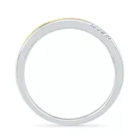 2MM Diamond Accent Natural White 10K Gold Over Silver Band