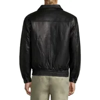 Vintage Leather Lambskin Bomber Jacket with Zip Out Lining