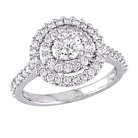 Womens 1 CT. T.W. Natural White Diamond 14K Gold Round Engagement Ring