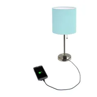 LimeLights Stick Lamp with Charging Outlet Table