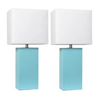 Elegant Designs 2 PK Modern Leather Table Lamps