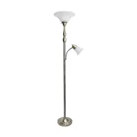 2 Light Floor Lamp with Marbled Glass Shades