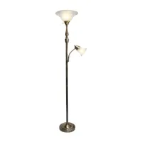 2 Light Floor Lamp with Marbled Glass Shades