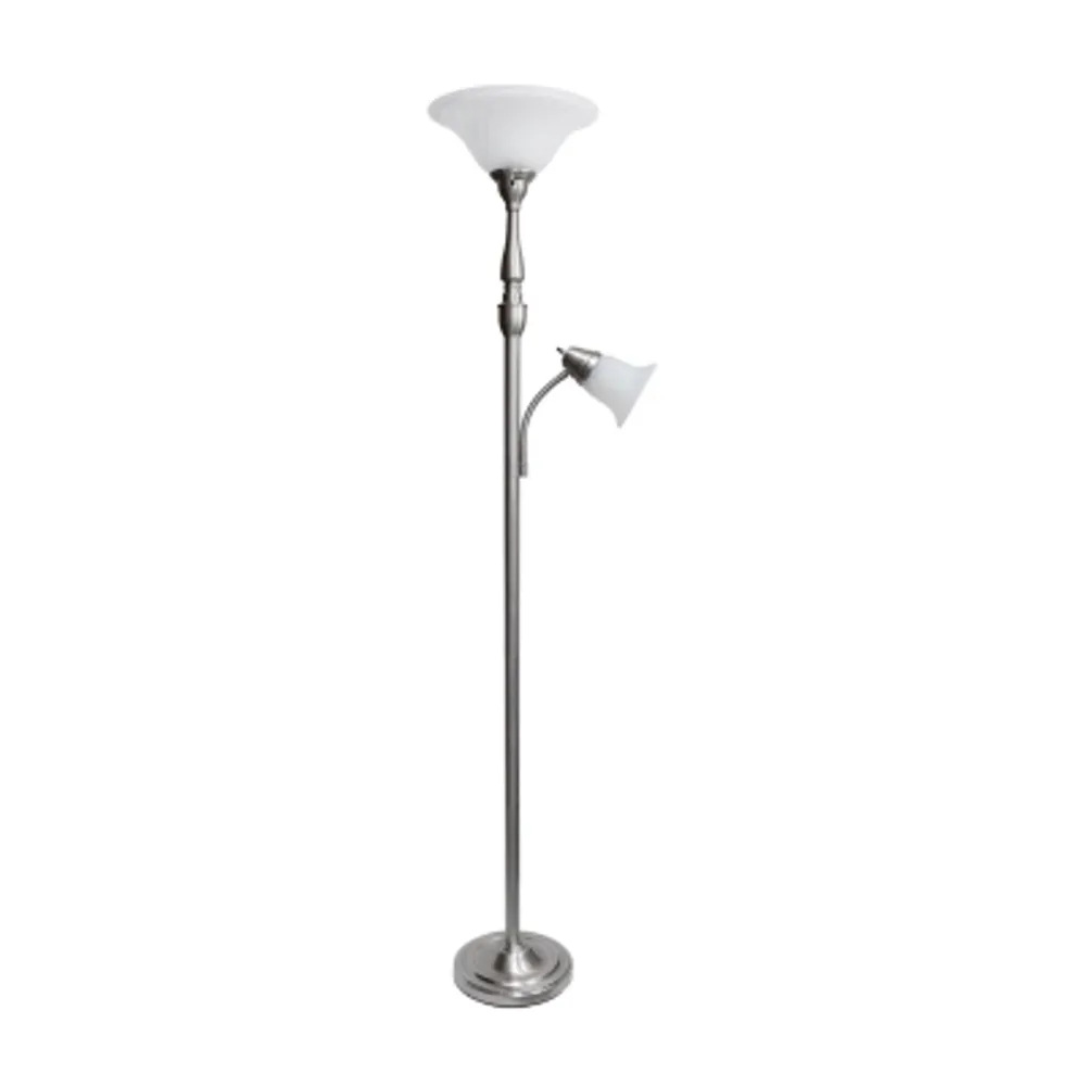 2 Light Floor Lamp with Marbled Glass Shades