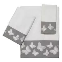 Avanti Yara White Embroidered  Bath Towel