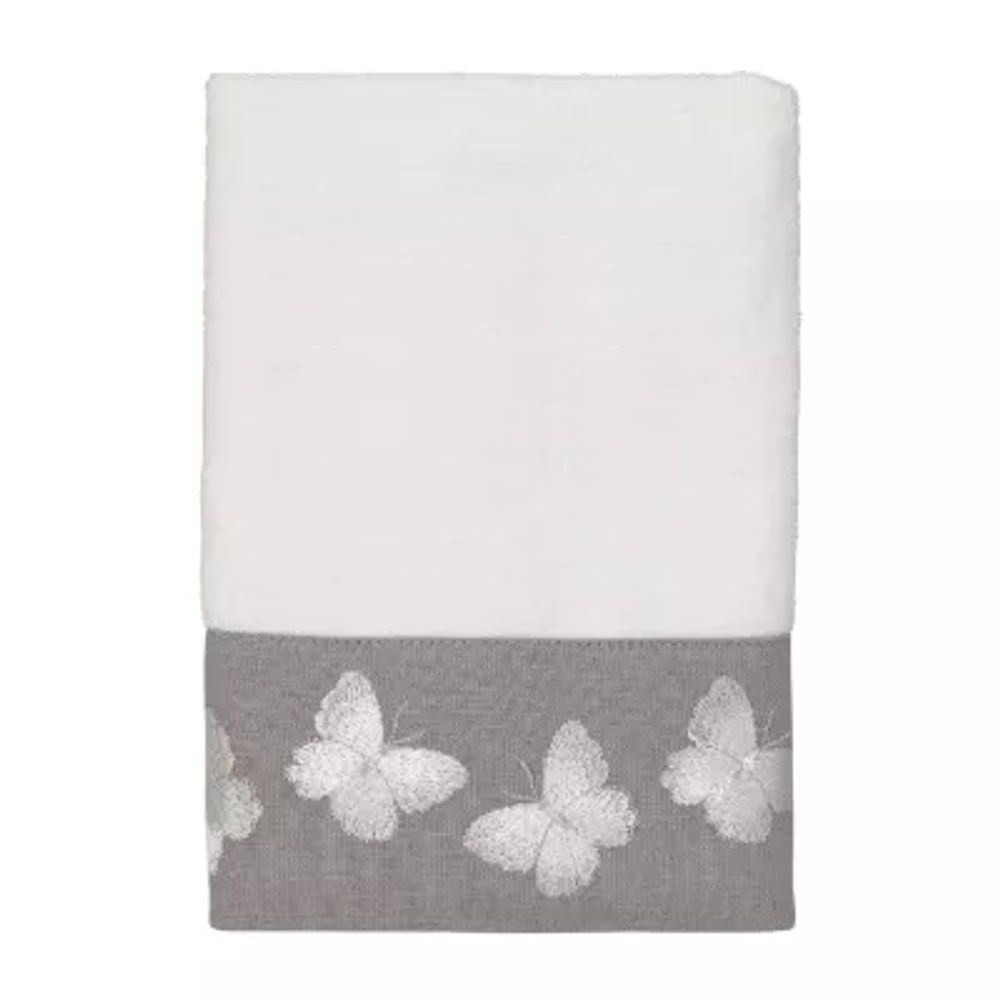 Avanti Yara White Embroidered  Bath Towel